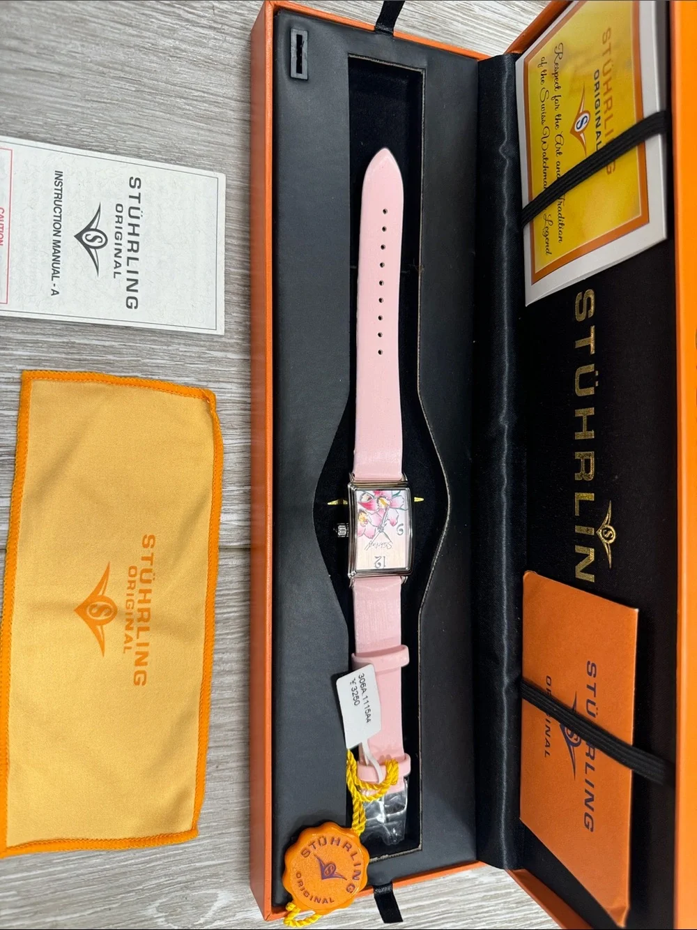 Stuhrling Original Pink Floral Dial Women's Watch